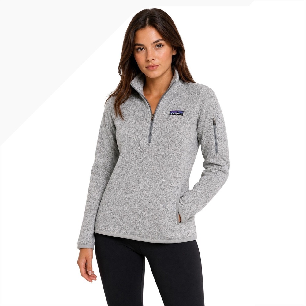 Patagonia Better Sweater 1/4 Zip Fleece Gray Pullover Womens M